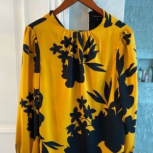 Mustard yellow blouse and long skirt